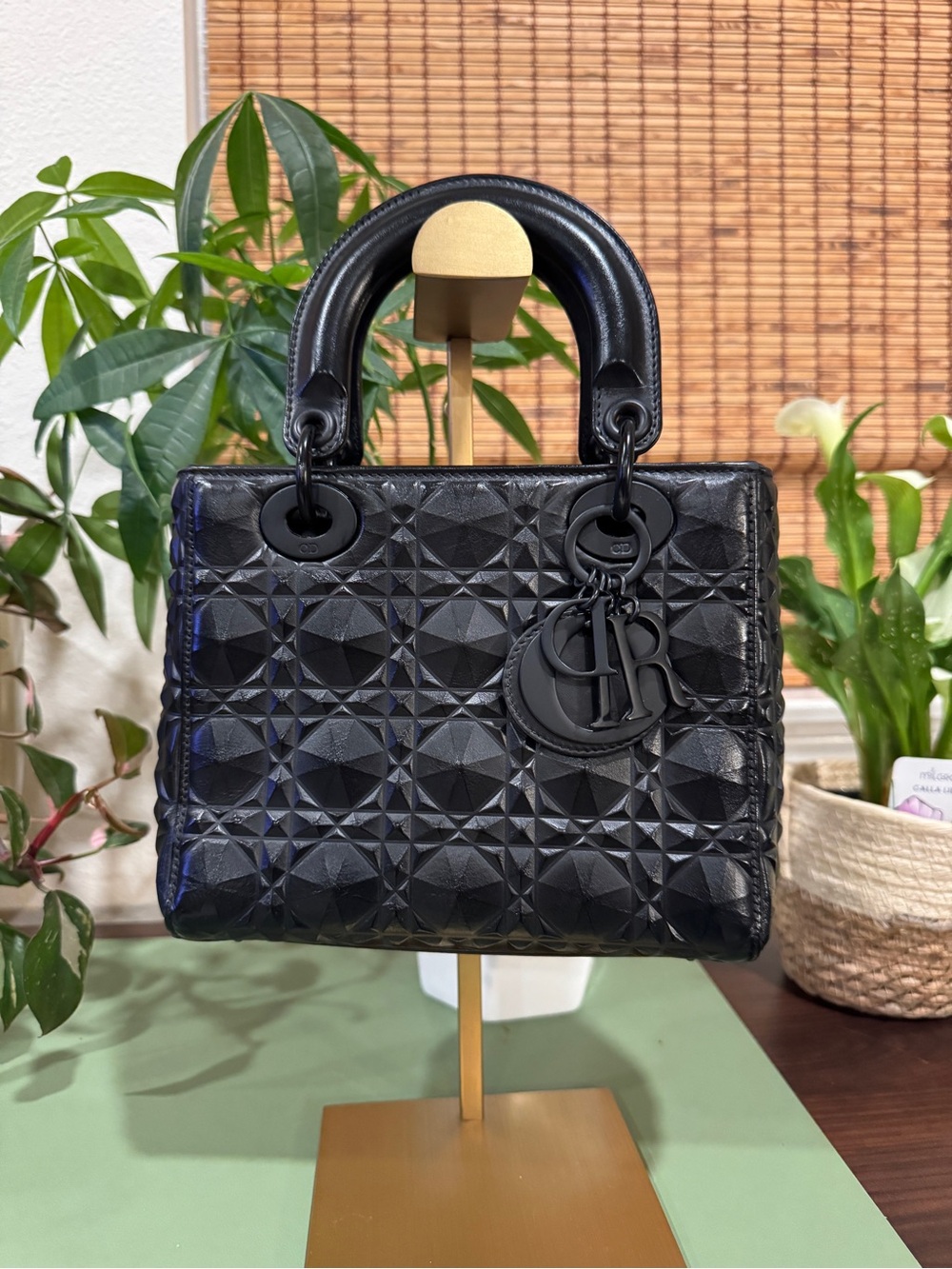 Dior Black Quilted Cannage Leather Lady Dior with Matte Black Hardware, limited!